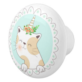 Cute Unicat Ceramic Knob. Keramische Knop