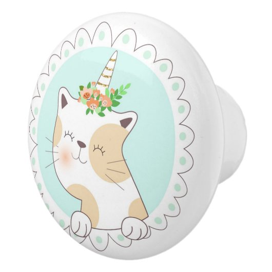 Cute Unicat Ceramic Knob. Keramische Knop (Rechts)