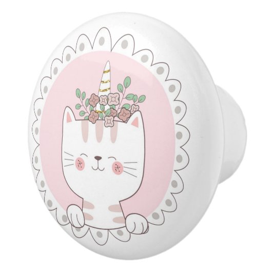 Cute Unicat Ceramic Knob. Keramische Knop (Rechts)