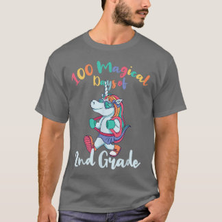 Cute Unicorn 100 Magical Days Of 2nd Grade Kids Te T-shirt