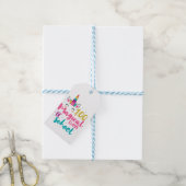 Cute Unicorn 100 magische schooldagen Cadeaulabel (Met Touw)