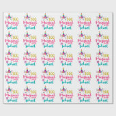Cute Unicorn 100 magische schooldagen Cadeaupapier (Vlak)