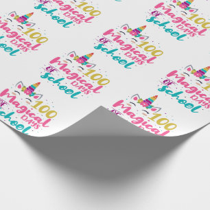 Cute Unicorn 100 magische schooldagen Cadeaupapier
