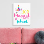 Cute Unicorn 100 magische schooldagen Canvas Afdruk (Insitu (Woonkamer))