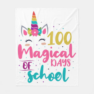 Cute Unicorn 100 magische schooldagen Fleece Deken