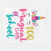 Cute Unicorn 100 magische schooldagen Fleece Deken (Voorkant (Horizontaal))