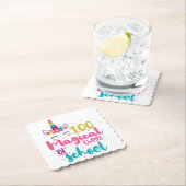 Cute Unicorn 100 magische schooldagen Kartonnen Onderzetters (Insitu)