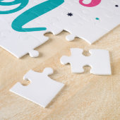 Cute Unicorn 100 magische schooldagen Legpuzzel (Zijkant)