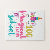 Cute Unicorn 100 magische schooldagen Legpuzzel (Horizontaal)