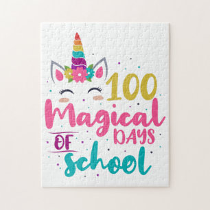 Cute Unicorn 100 magische schooldagen Legpuzzel