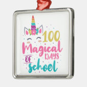 Cute Unicorn 100 magische schooldagen Metalen Ornament (Links)