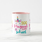 Cute Unicorn 100 magische schooldagen Mok (Midden)