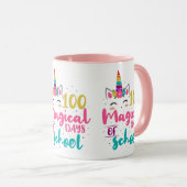 Cute Unicorn 100 magische schooldagen Mok (Voorkant rechts)