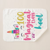Cute Unicorn 100 magische schooldagen Sherpa Deken (Voorkant (horizontaal))