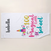 Cute Unicorn 100 magische schooldagen Strandlaken (Voorkant)