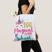 Cute Unicorn 100 magische schooldagen Tote Bag (Dichtbij)