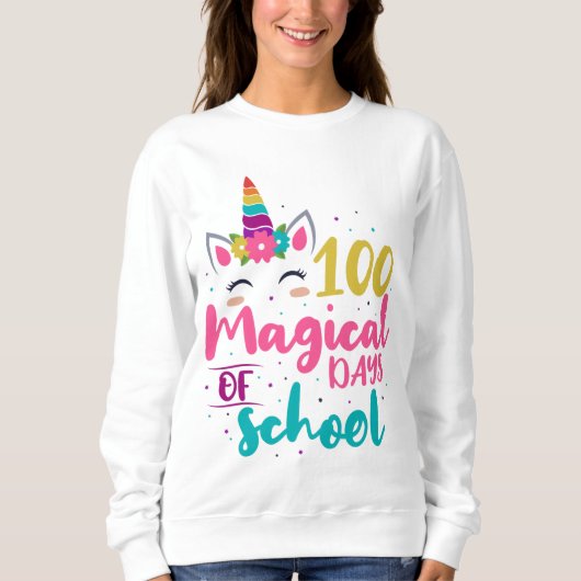 Cute Unicorn 100 magische schooldagen Trui (Voorkant)