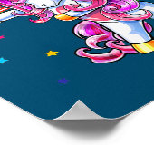 Cute Unicorn 4 juli meisjes Kinder vrouwen Poster (Hoek)