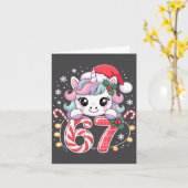 Cute Unicorn 67 Christmas Meme Six Seven Christmas Kaart (Gele Bloem)