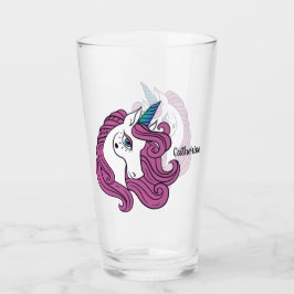 Cute Unicorn, aangepast naamglas Glas