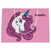 Cute Unicorn, aangepaste naam en cadeautas voor kl (Voorkant)