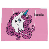 Cute Unicorn, aangepaste naam en cadeautas voor kl (Achterkant)