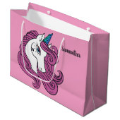 Cute Unicorn, aangepaste naam en cadeautas voor kl (Voorkant Gekanteld)