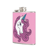 Cute Unicorn, aangepaste naam en kleurenkolf Heupfles (Links)