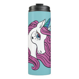 Cute Unicorn, aangepaste naam en kleurentummer Thermosbeker