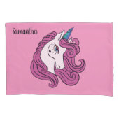 Cute Unicorn, aangepaste naam en kleurloodkussen Kussensloop (Voorkant)