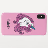 Cute Unicorn, aangepaste naam en telefoongesprekke Case-Mate iPhone Case (Achterkant (horizontaal))