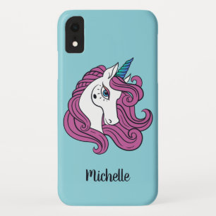 Cute Unicorn, aangepaste naam en telefoongesprekke Case-Mate iPhone Case