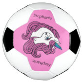 Cute Unicorn, aangepaste naam en voetbal kleur (Gedraaid)