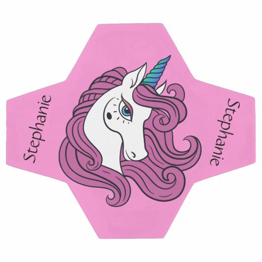 Cute Unicorn, aangepaste naam en voetbal kleur (Enkel)