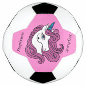 Cute Unicorn, aangepaste naam en voetbal kleur (Voorkant)