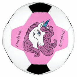 Cute Unicorn, aangepaste naam en voetbal kleur