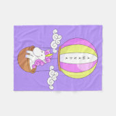 Cute Unicorn aangepaste naam fleece dekens (Voorkant (Horizontaal))