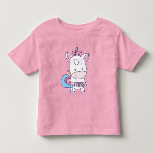 Cute Unicorn aangepaste naam kinderen kleding Kinder Shirts (Voorkant)