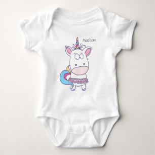 Cute Unicorn aangepaste naam kinderen kleding Romper