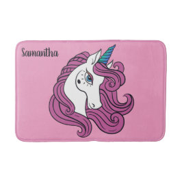 Cute Unicorn aangepaste naam & kleurbadmatten Badmat