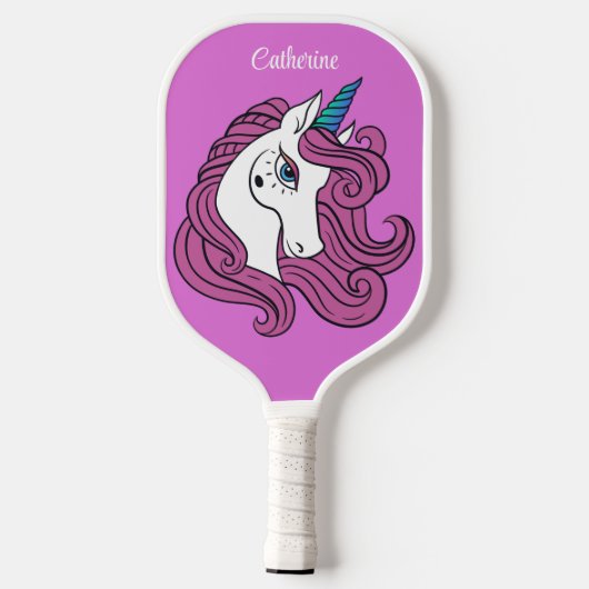 Cute Unicorn, aangepaste naam Pickleball Paddle (Achterkant)