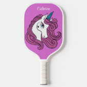 Cute Unicorn, aangepaste naam Pickleball Paddle (Voorkant)