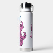 Cute Unicorn, aangepaste naam Waterfles (Achterkant)