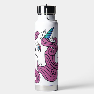 Cute Unicorn, aangepaste naam Waterfles