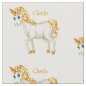 Cute Unicorn aangepaste naamstof Stof (Close Up)