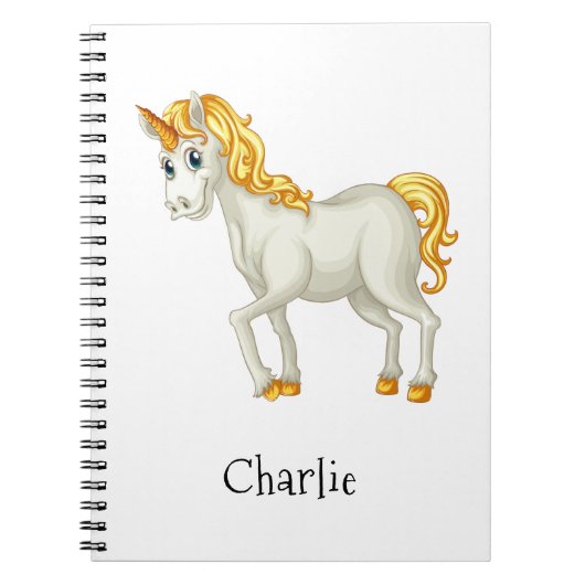 Cute Unicorn aangepaste name notitieboek (Voorkant)