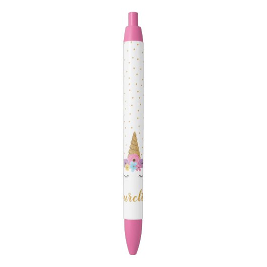 Cute Unicorn Aangepaste Pen | Aangepaste kleur (Voorkant Verticaal)