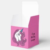 Cute Unicorn aangepaste tekst en kleurgunstvak Bedankdoosjes (Geopend)