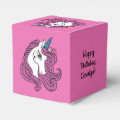 Cute Unicorn aangepaste tekst en kleurgunstvak Bedankdoosjes (Achterkant)