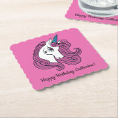 Cute Unicorn aangepaste tekst en onderzetters voor (Gebogen)